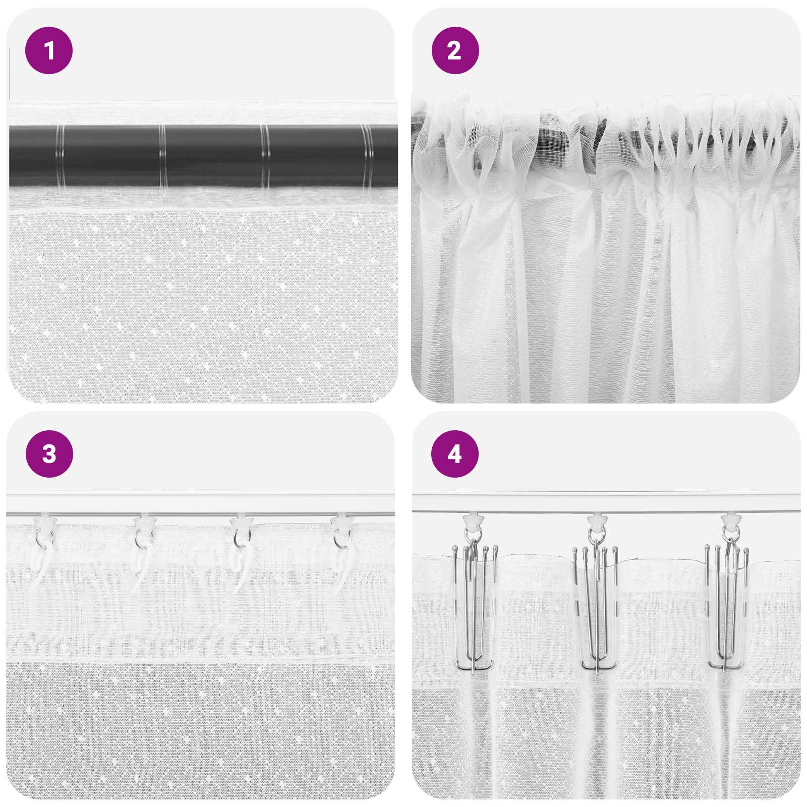 vidaXL Lace Curtain White 280 x 900 cm Polyester 6