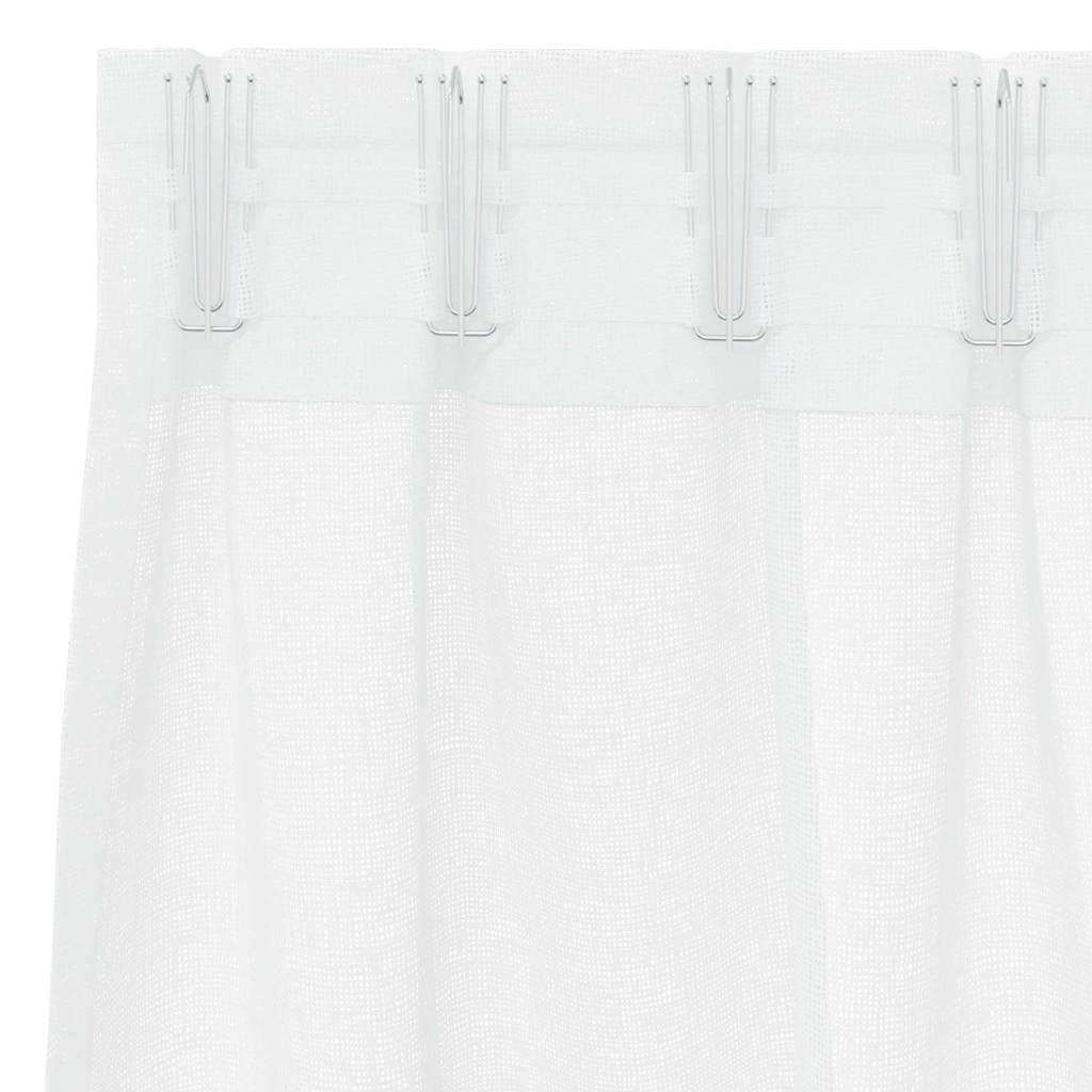 vidaXL Voile Curtain 2 pcs White 225 x 140 cm Polyester 5