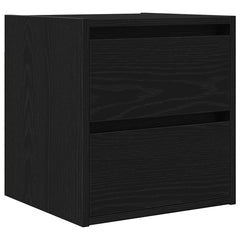 vidaXL Wall-mounted Bedside Cabinet Black Oak 38x34x40 cm 2