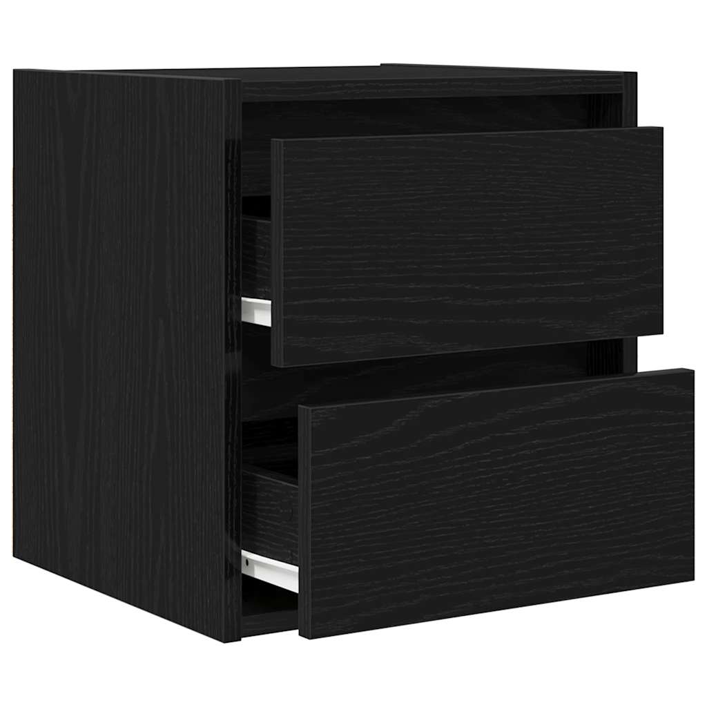 vidaXL Wall-mounted Bedside Cabinet Black Oak 38x34x40 cm 5
