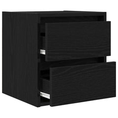 vidaXL Wall-mounted Bedside Cabinet Black Oak 38x34x40 cm 5
