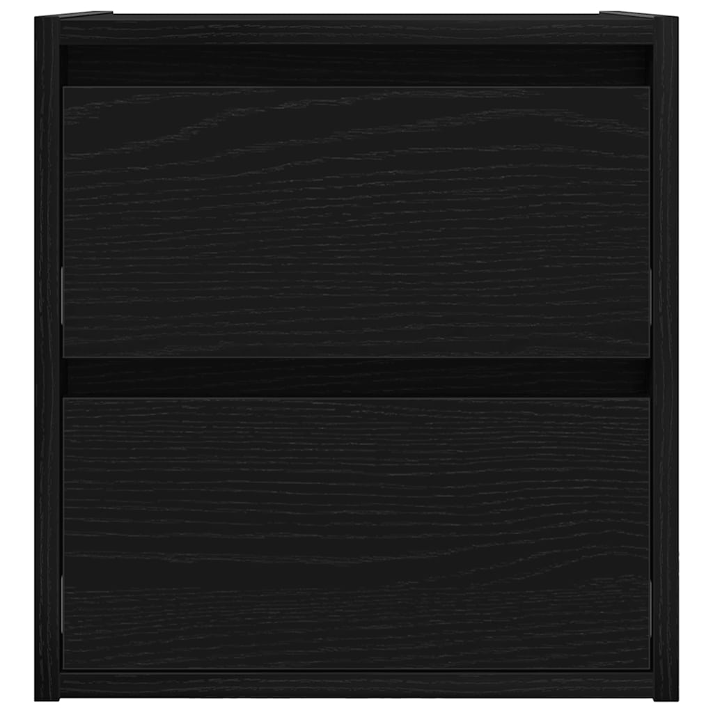 vidaXL Wall-mounted Bedside Cabinet Black Oak 38x34x40 cm 6
