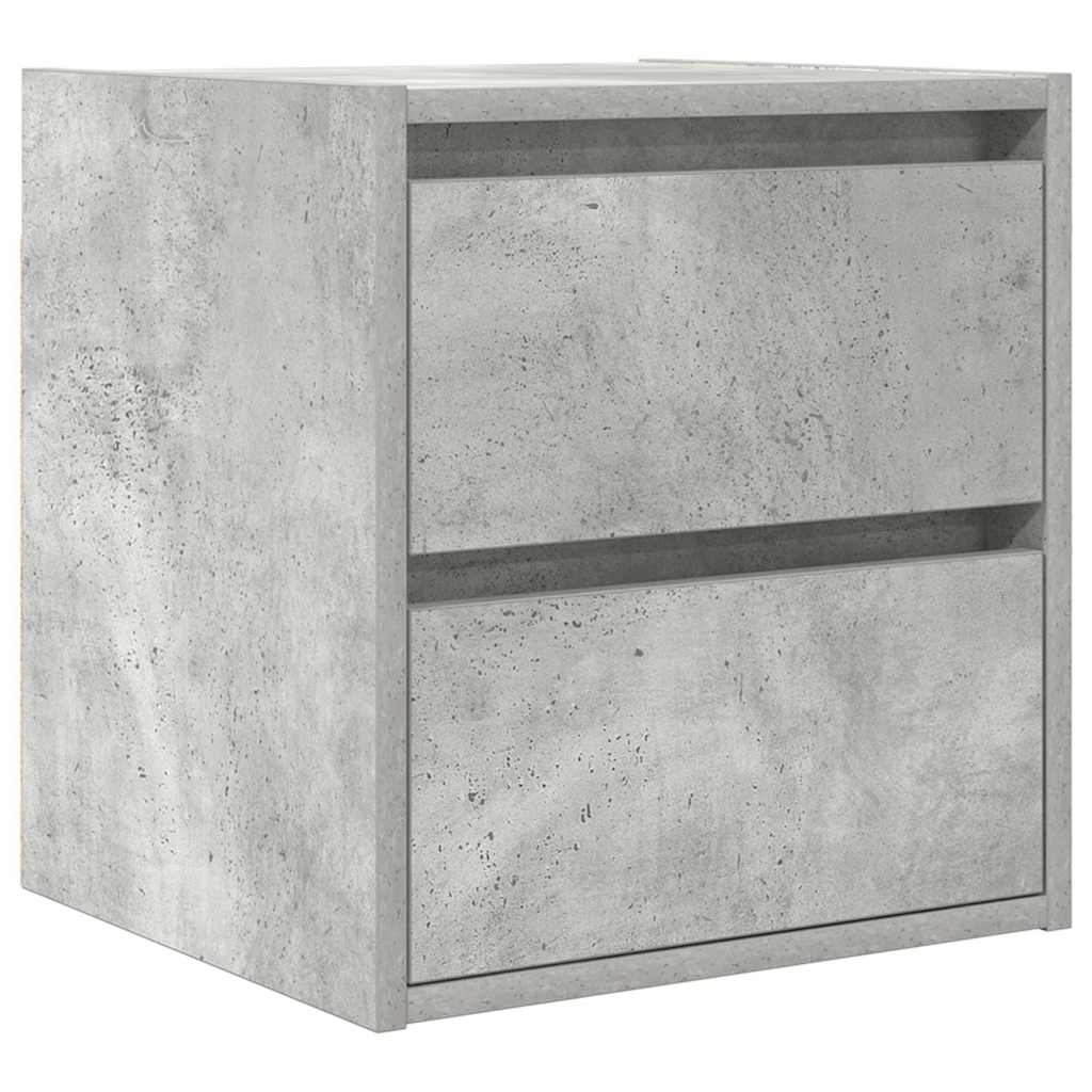 vidaXL Wall-mounted Bedside Cabinet Concrete Grey 38x34x40 cm 2