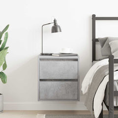 vidaXL Wall-mounted Bedside Cabinet Concrete Grey 38x34x40 cm 3