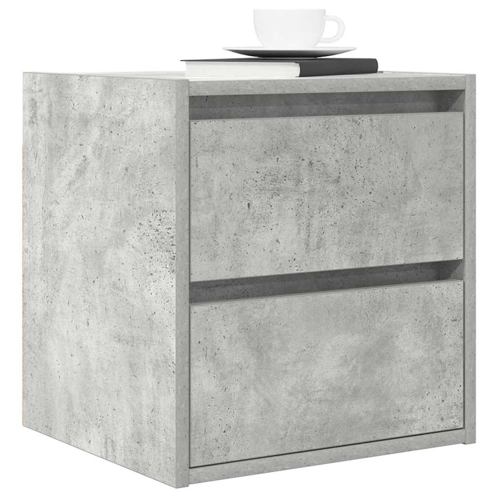 vidaXL Wall-mounted Bedside Cabinet Concrete Grey 38x34x40 cm 4