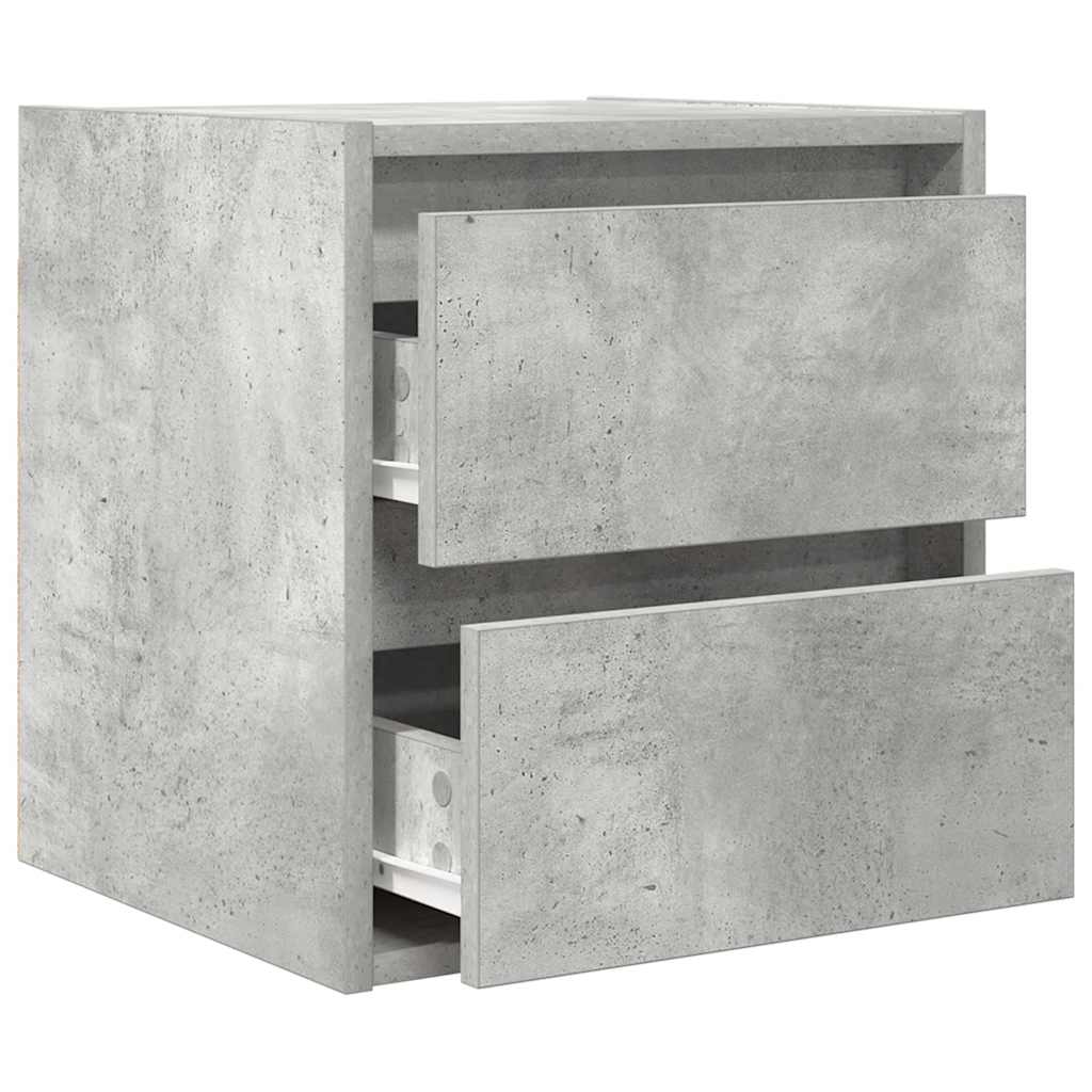 vidaXL Wall-mounted Bedside Cabinet Concrete Grey 38x34x40 cm 5
