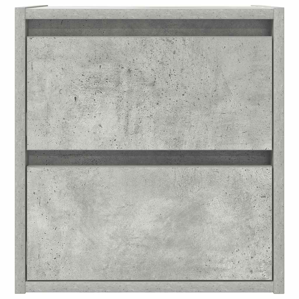 vidaXL Wall-mounted Bedside Cabinet Concrete Grey 38x34x40 cm 6