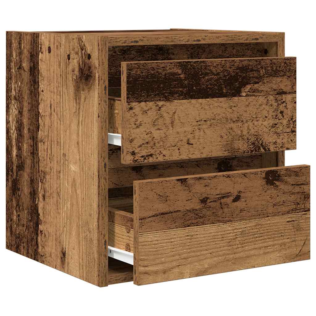 vidaXL Wall-mounted Bedside Cabinet Old Wood 38x34x40 cm 5