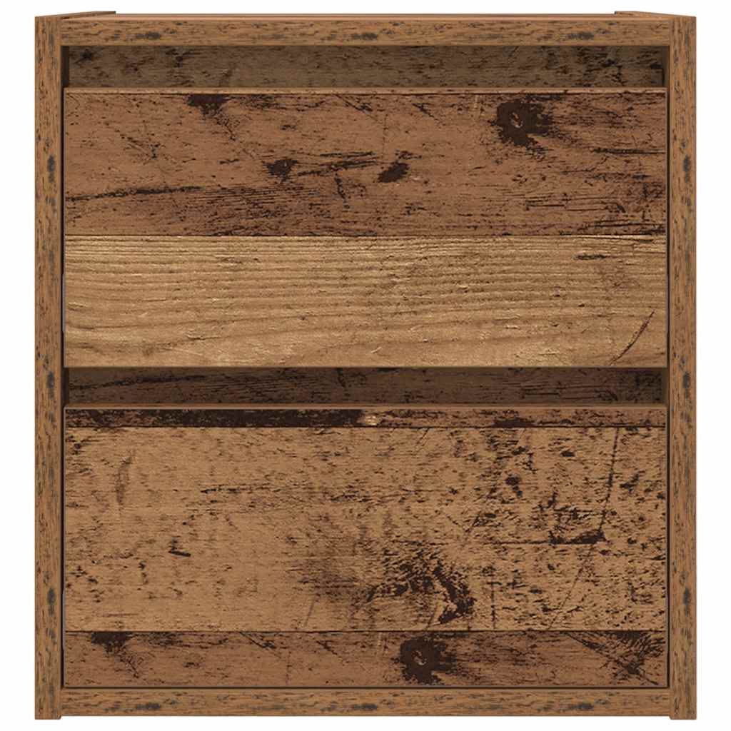 vidaXL Wall-mounted Bedside Cabinet Old Wood 38x34x40 cm 6