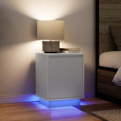 vidaXL Bedside Cabinet with LED Lights 38x34x50 cm
