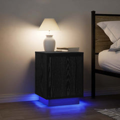 vidaXL Bedside Cabinet with LED Lights 38x34x50 cm