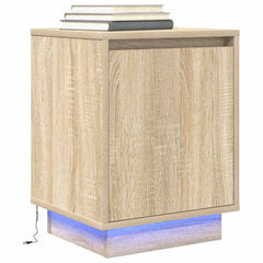 vidaXL Bedside Cabinets with LED Lights 2 pcs Sonoma Oak 38x34x50 cm 6