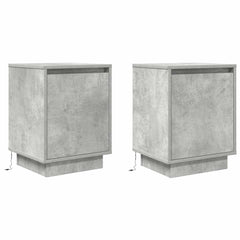 vidaXL Bedside Cabinets with LED Lights 2 pcs Concrete Grey 38x34x50 cm 3