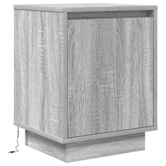 vidaXL Bedside Cabinet with LED Lights Grey Sonoma 38x34x50 cm 3