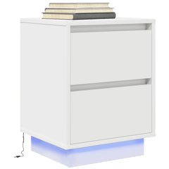 vidaXL Bedside Cabinet with LED Lights 38x34x50 cm 1 pc