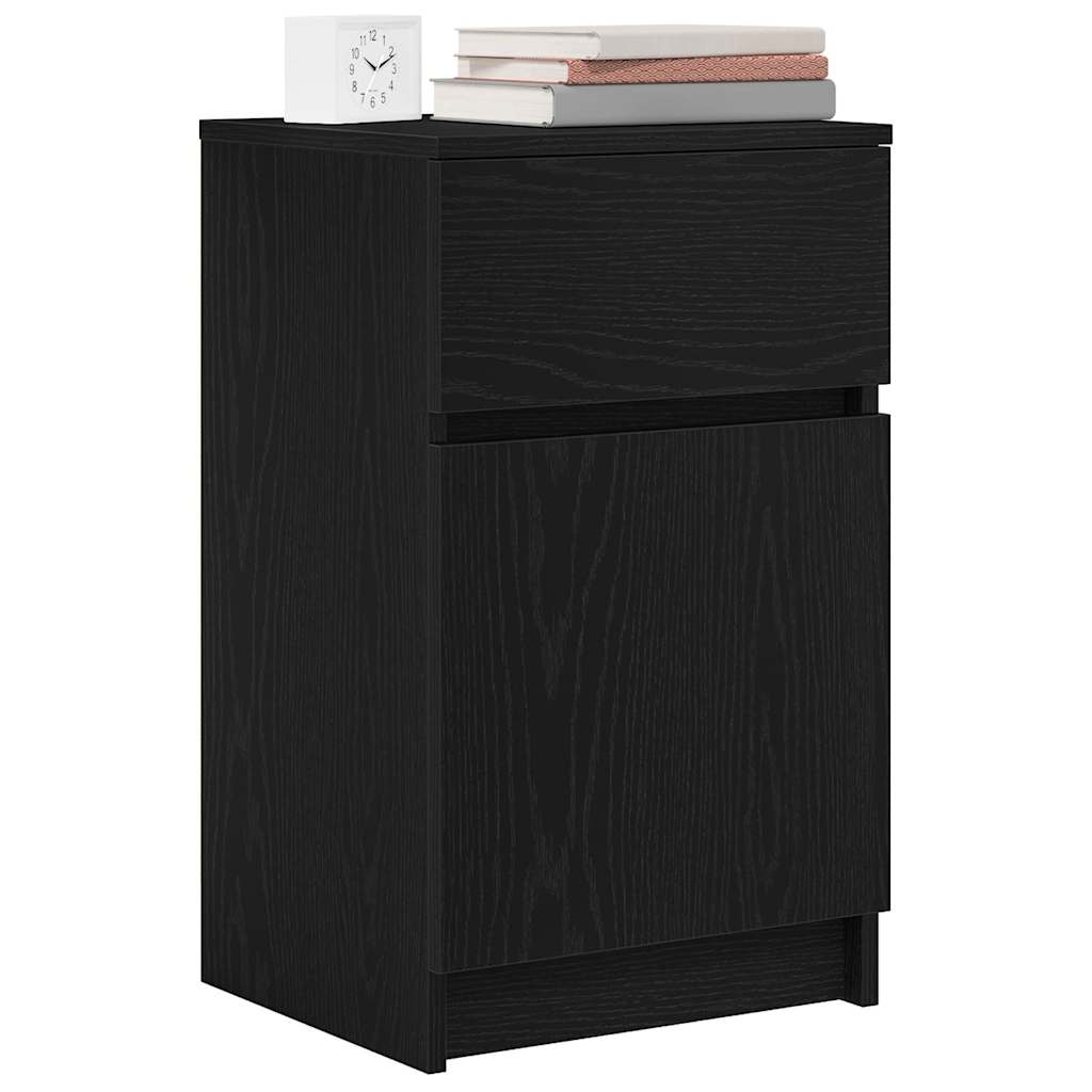 vidaXL Bedside Cabinet Black 39x35x65 cm Engineered Wood 4