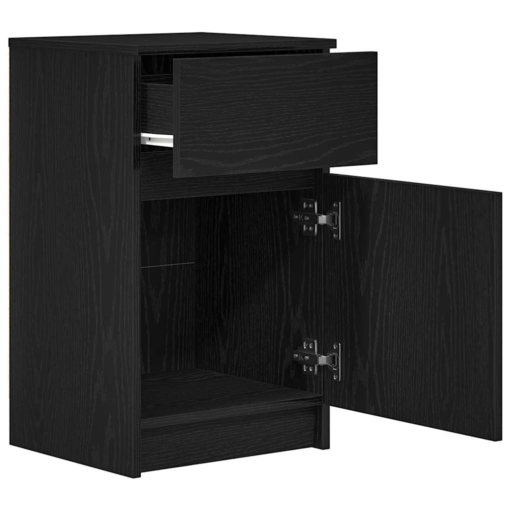 vidaXL Bedside Cabinet Black 39x35x65 cm Engineered Wood 5