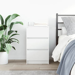 vidaXL Bedside Cabinet with 3 Drawers White 39x35x65 cm 3