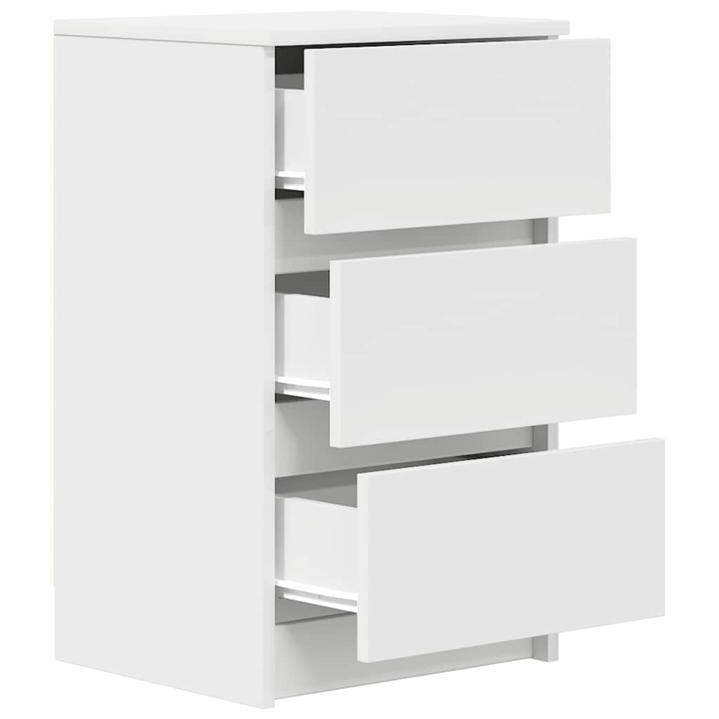 vidaXL Bedside Cabinet with 3 Drawers White 39x35x65 cm 5
