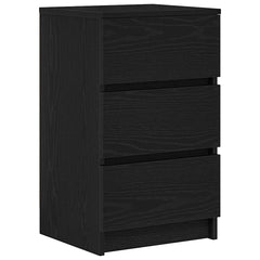 vidaXL Bedside Cabinet with 3 Drawers Black 39x35x65 cm 2