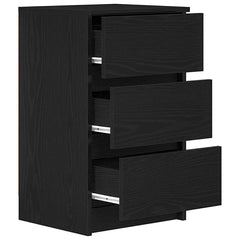 vidaXL Bedside Cabinet with 3 Drawers Black 39x35x65 cm 5
