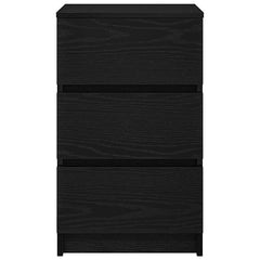 vidaXL Bedside Cabinet with 3 Drawers Black 39x35x65 cm 6