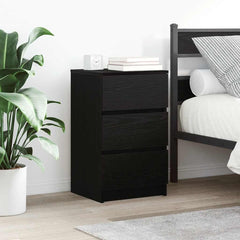 Bedside Cabinet with 3 Drawers in Black