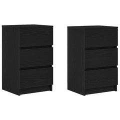 vidaXL Bedside Cabinets with 3 Drawers 2 pcs Black 39x35x65 cm 2