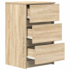 vidaXL Bedside Cabinet with 3 Drawers Sonoma Oak 39x35x65 cm 5