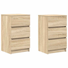vidaXL Bedside Cabinets with 3 Drawers 2 pcs Sonoma Oak 39x35x65 cm 2