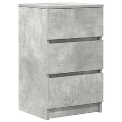 vidaXL Bedside Cabinet with 3 Drawers Concrete Grey 39x35x65 cm 2