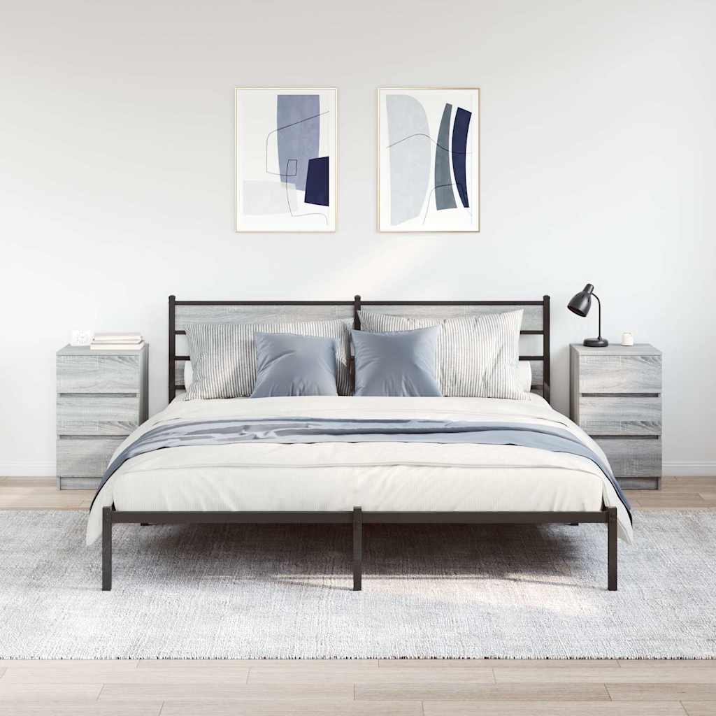 vidaXL Bedside Cabinets with 3 Drawers 2 pcs Grey Sonoma 39x35x65 cm 3