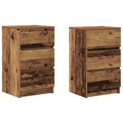 vidaXL Bedside Cabinets with 3 Drawers 2 pcs Old Wood 39x35x65 cm 2
