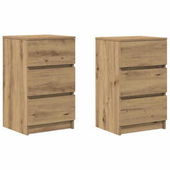 vidaXL Bedside Cabinets with 3 Drawers 2 pcs Artisan Oak 39x35x65 cm 2