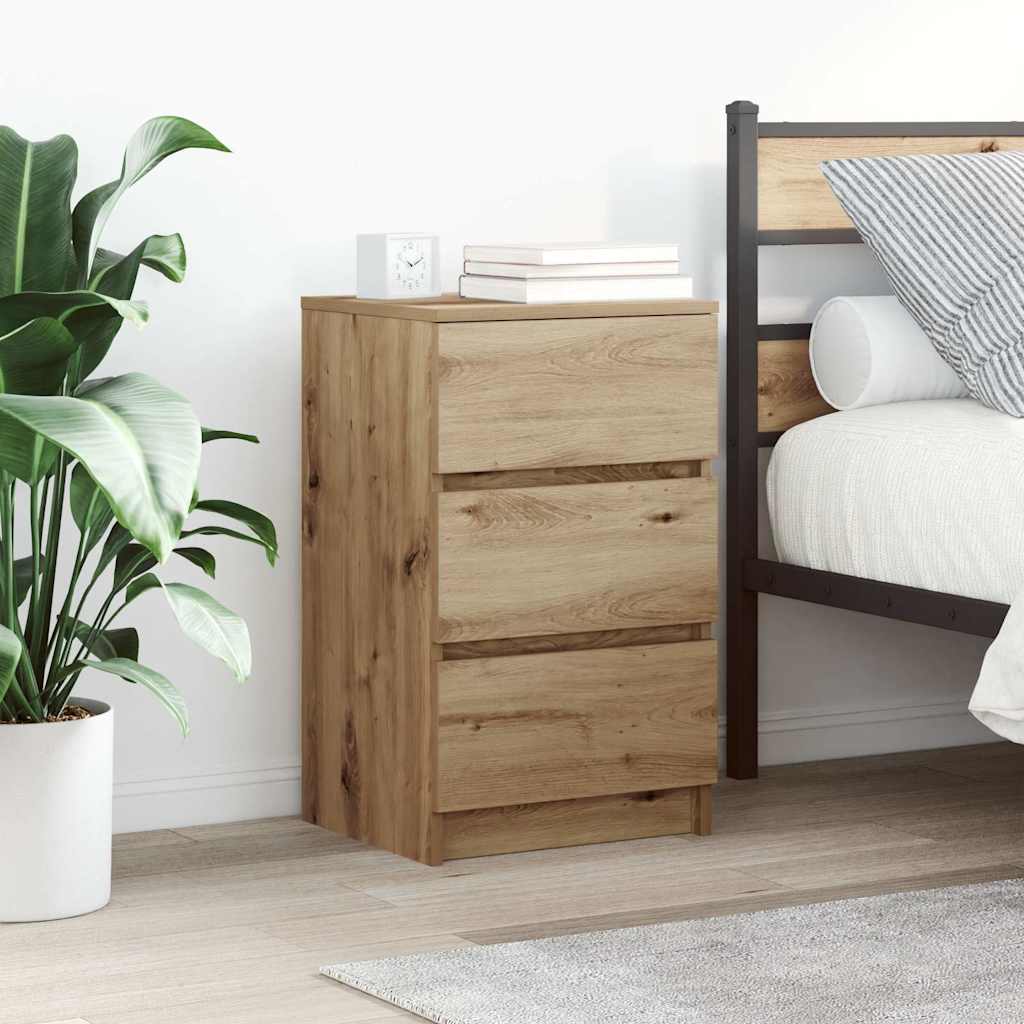 vidaXL Bedside Cabinets with 3 Drawers 2 pcs Artisan Oak 39x35x65 cm 1