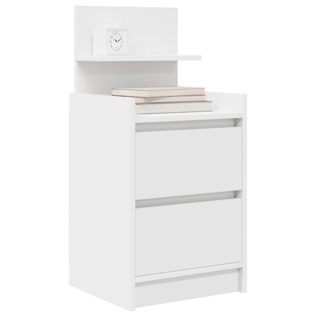 vidaXL Bedside Cabinets with 2 Drawers 2 pcs White 38x34x80 cm 4