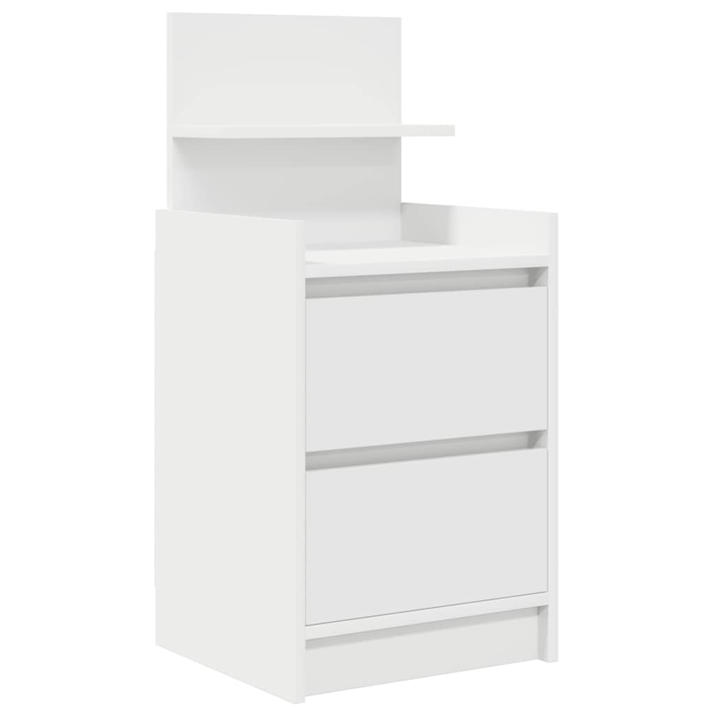 vidaXL Bedside Cabinets with 2 Drawers 2 pcs White 38x34x80 cm 5