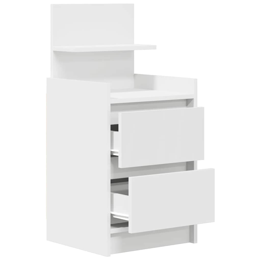 vidaXL Bedside Cabinets with 2 Drawers 2 pcs White 38x34x80 cm 6