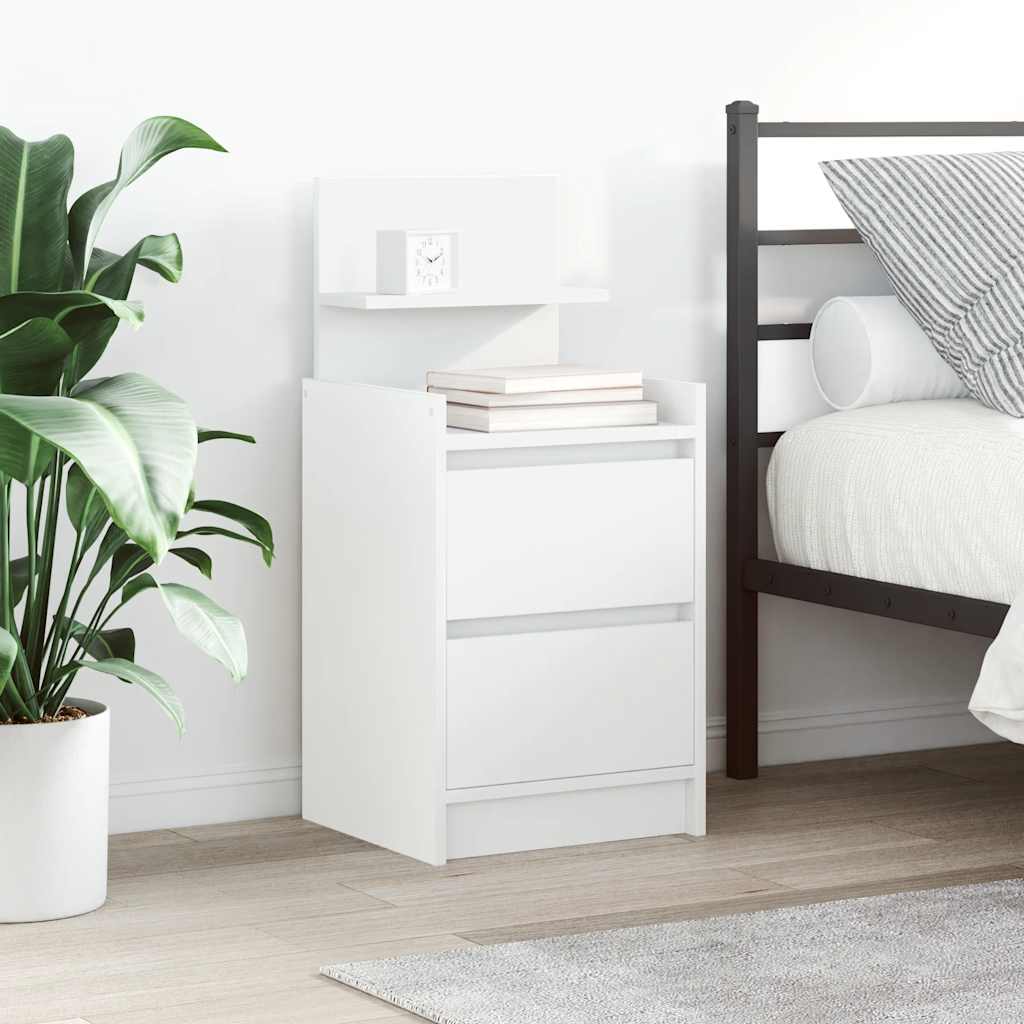 vidaXL Bedside Cabinets with 2 Drawers 2 pcs White 38x34x80 cm 1