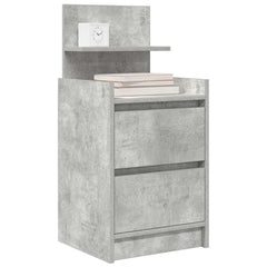 vidaXL Bedside Cabinet with 2 Drawers Concrete Grey 38x34x80 cm 4
