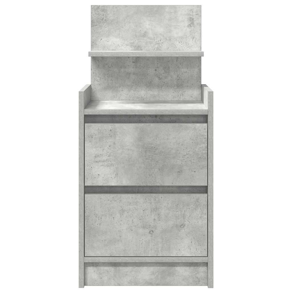 vidaXL Bedside Cabinet with 2 Drawers Concrete Grey 38x34x80 cm 6