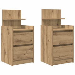 vidaXL Bedside Cabinets with 2 Drawers 2 pcs Artisan Oak 38x34x80 cm 2