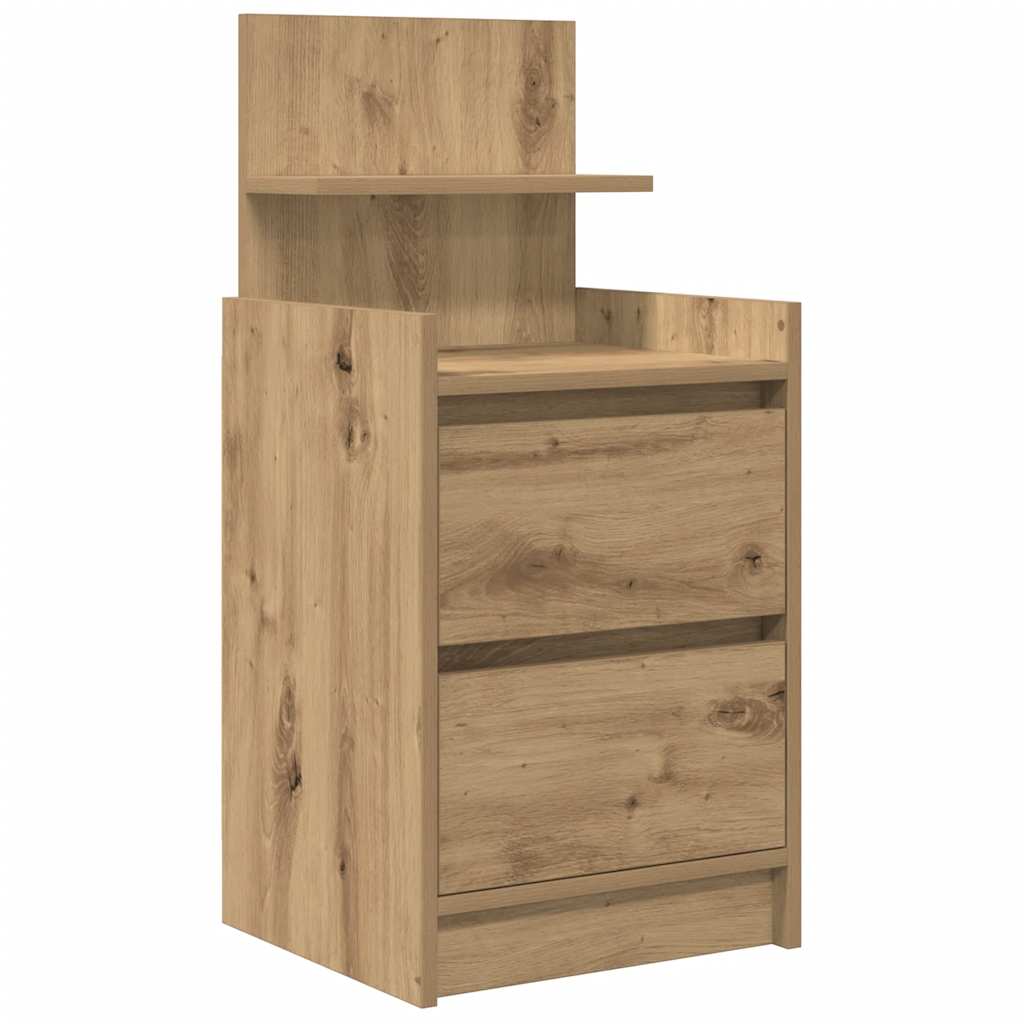 vidaXL Bedside Cabinets with 2 Drawers 2 pcs Artisan Oak 38x34x80 cm 5