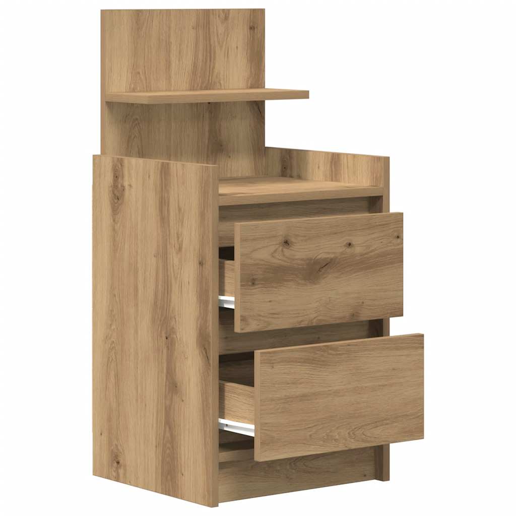 vidaXL Bedside Cabinets with 2 Drawers 2 pcs Artisan Oak 38x34x80 cm 6