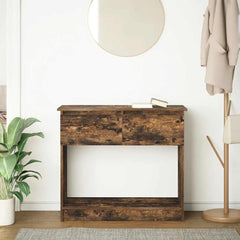 vidaXL Console Table with Drawers Smoked Oak 85.5x38.5x74.5 cm 3
