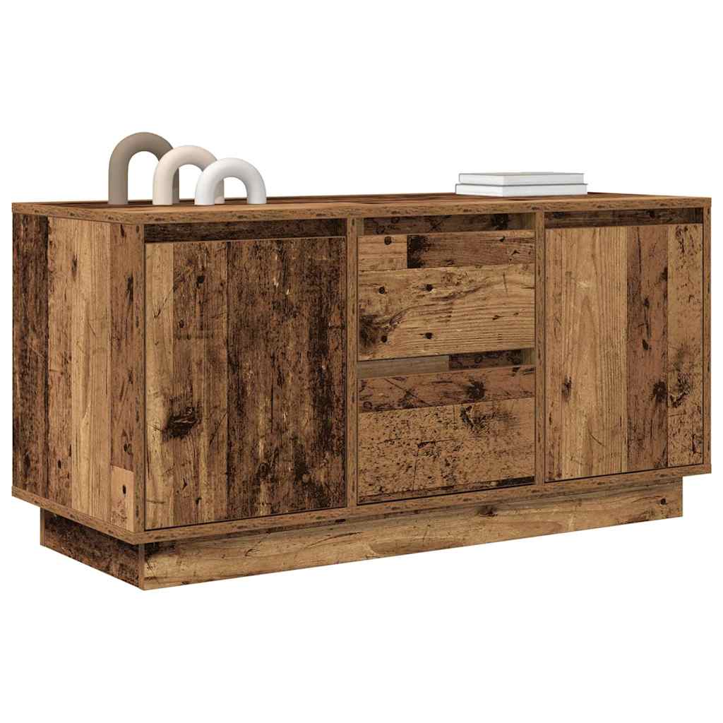 vidaXL TV Cabinet with LED Lights Old Wood 100x41x50 cm 5