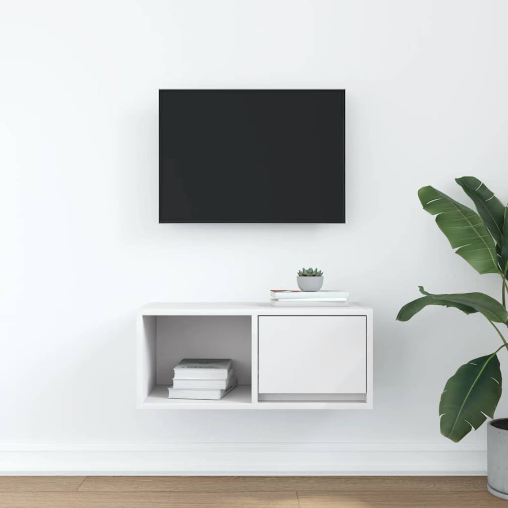 vidaXL TV Cabinet White 60x31x25.5 cm Engineered Wood 3