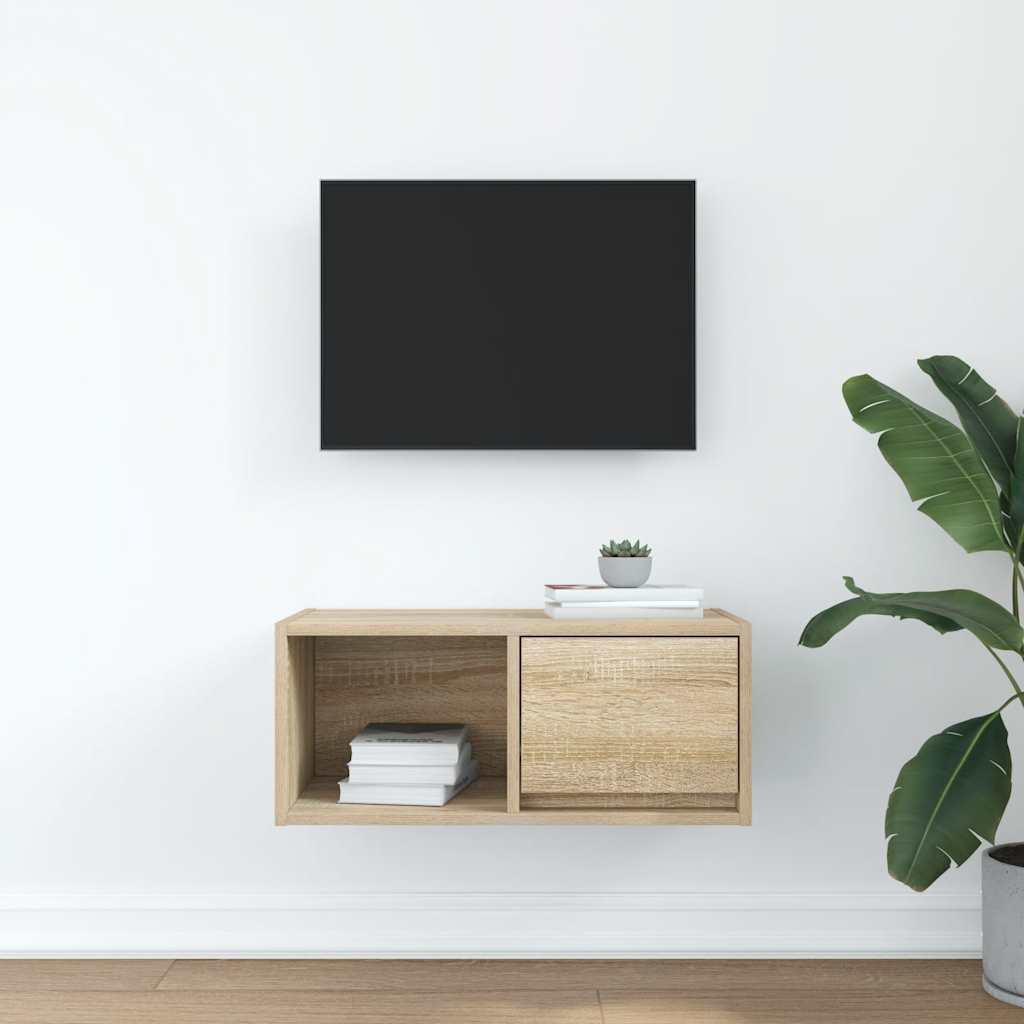 vidaXL TV Cabinet Sonoma Oak 60x31x25.5 cm Engineered Wood 3
