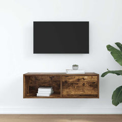 vidaXL TV Cabinet Smoked Oak 80x31x25.5 cm Engineered Wood 3