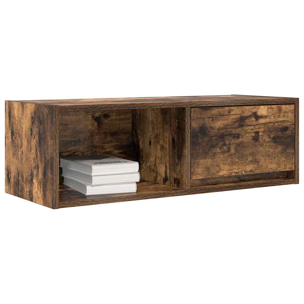 vidaXL TV Cabinet Smoked Oak 80x31x25.5 cm Engineered Wood 4